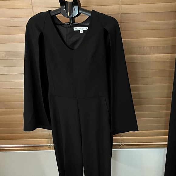 Trina Turk Black Sleeveless Jumpsuit with Integrated Cape | Size 2 - Picture 1 of 3